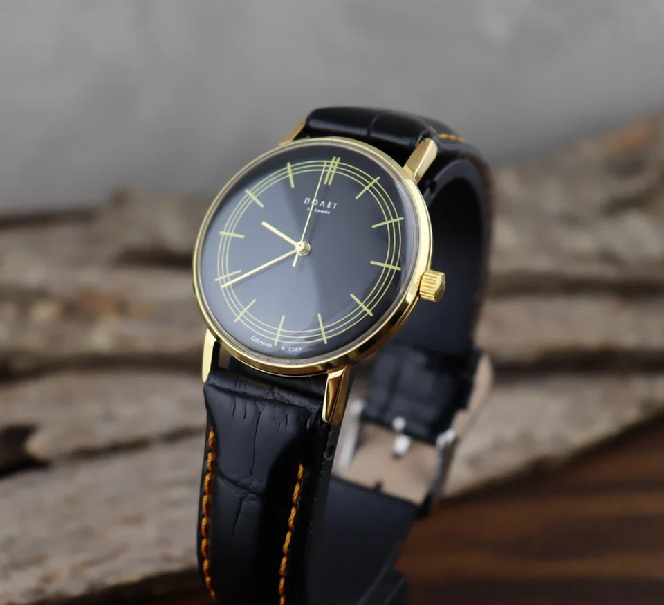 NUEVO Elegante Reloj Soviético POLJOT DE LUXE Mecánico de Lujo Ruso URSS De Colección Para Hombre Foto 3 de 4