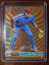 2021 Topps Stadium Club Chrome Alec Bohm Wave Refractor SP 1991 Design RC