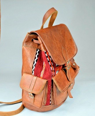 leather buckle backpack