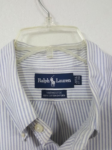 Polo Seersucker Multicolor Pony Longsleeve Button Yarmouth Shirt Mens 17 - XXL - Picture 5 of 5