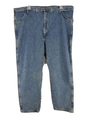 Rustler Jeans Mens Sz 48x30 Regular Straight Heavy Weight Light Wash 