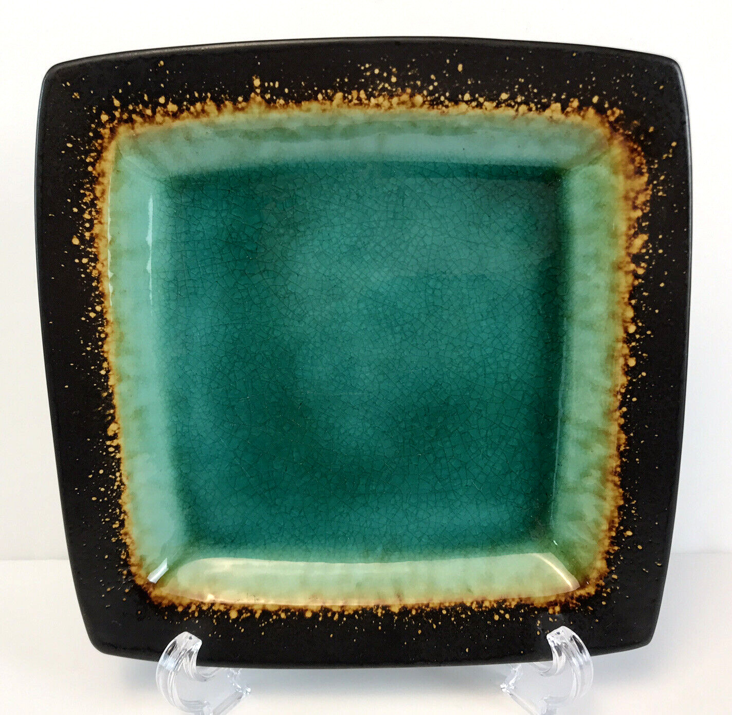 Gibson Elite Designs Square Salad Plate Ocean Paradise Jade