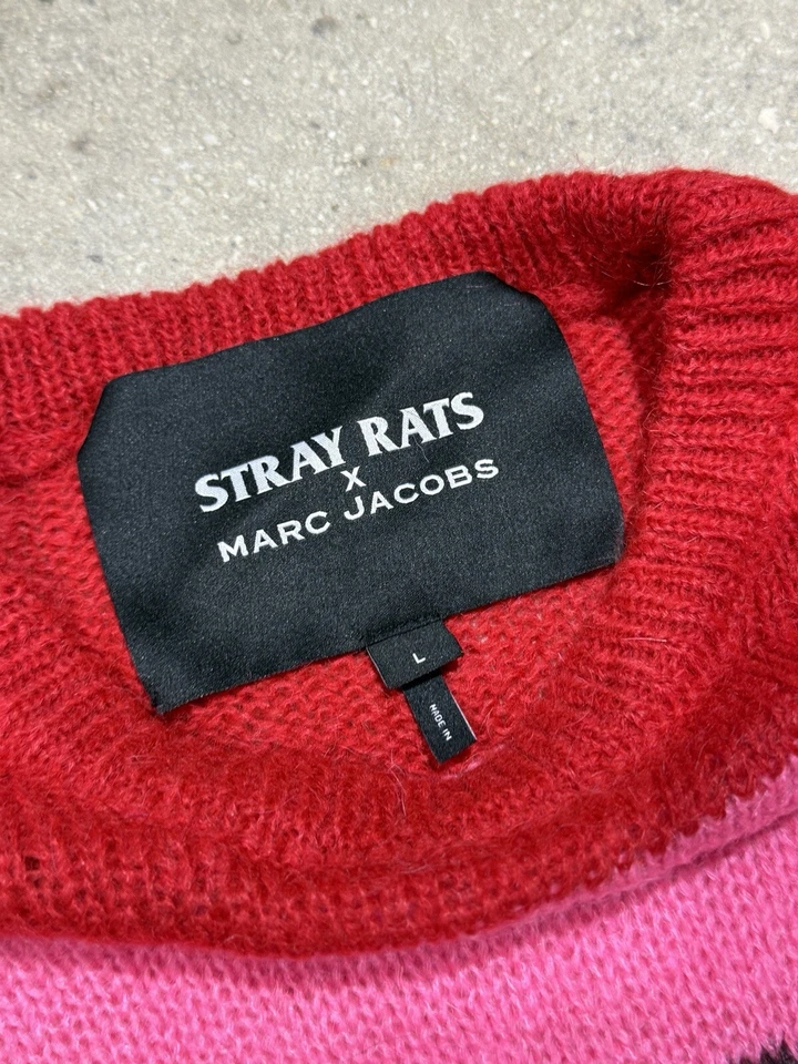 НОВЫЙ свитер Stray Rats x Marc Jacob The Grunge — красный/розовый, размер большой - Изображение 2 из 4