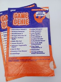 Game Genie Update Book Vol Sega NES Cheat Codes Galoob Video Game Manual LOT