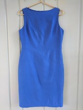 David Meister Womens 8 Medium Sheath Dress Blue Stretch Career Work No Slit USA