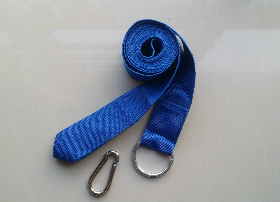 HAMACA PORTÁTIL AZUL CUERDAS PARA DORMIR VIAJE AL AIRE LIBRE CAMPING MOCHILA Foto 4 de 4