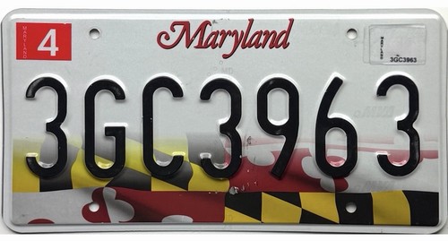 *BARGAIN BIN*  2016 Base Maryland License Plate #3GC3963