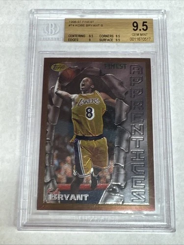 Topps Finest 1996-97 Kobe Bryant Los Angeles Lakers Rookie Card #74 BGS 9.5