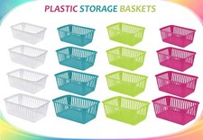 Plastic Storage Basket Small Rectangular Organiser Home Kitchen Bathroom Rack