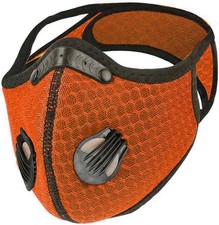Breathable Reusable Respirator Mask with 2 Activated Carbon Filters - Orange