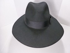 Brixton Piper 100% Wool Hat Black Size S Womens Grosgrain Ribbon Boho NWT