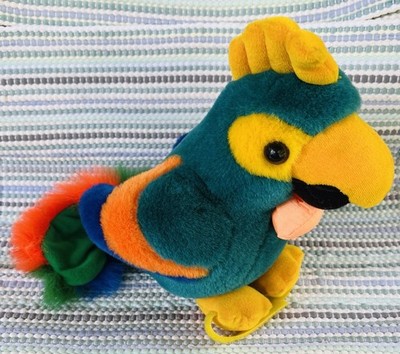 Vintage GAF Talking Parrot Bird Plush Motion Activated Great American Fun 1992