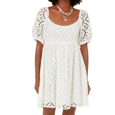 NWOT Tuckernuck Abigail White Eyelet Lace Dress XS Knee Length Summer 811