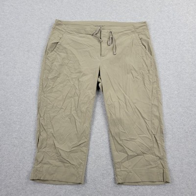 Columbia Omni-Shield Cropped Womens 12x18 Beige Nylon Capri meas 34x18 Pants