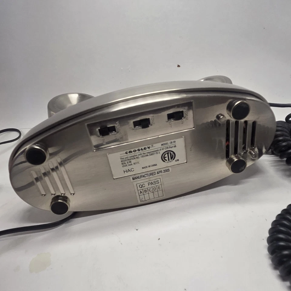 Crosley Princess Desk Phone CR59 Brush Chrome Color - Image 2 of 4