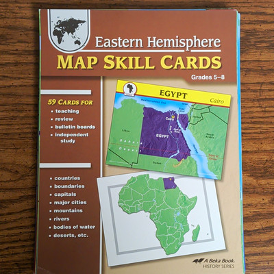 Abeka Eastern Hemisphere Map Skill Cards Flashcards Grades 5-8 3rd Ed 2011
