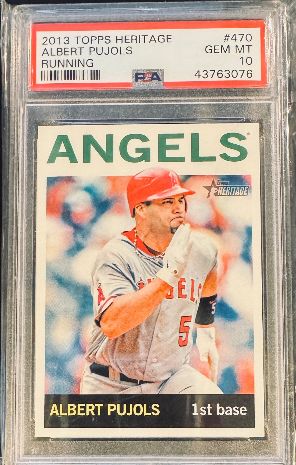 Albert Pujols 2013 Topps Heritage  #470 Running Image Variation PSA 10   Pop 17