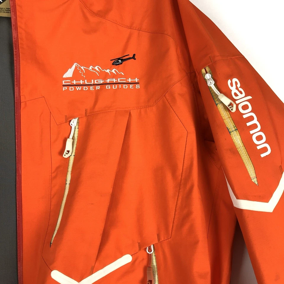 Chaqueta Salomon Gore-Tex Pro Shell para Hombres XL Naranja RECCO Esquí Avalancha Rescate Heli Foto 3 de 4