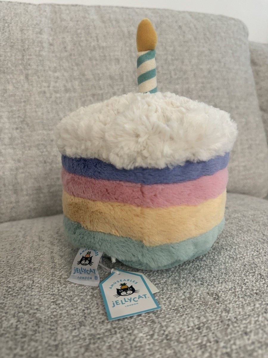 Authentic Jellycat Rainbow Birthday Cake Medium NWT 🇺🇸 SOLD OUT