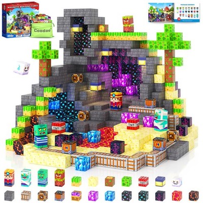 Coodoo Magnetblöcke, Build Mine Magnet World Set für Kinder von 4-8 Jahren, magnetisch