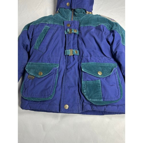 Climate control vintage 90s 4T little boy jacket heavy duty blue green corduroy - Picture 11 of 16