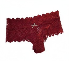 Womens Cheeky Red Lace Panties Soft Comfortable Size M 1pc