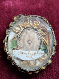 Relic reliquary of St. Christopher Martyr 18th century Silver Relic Reliquary