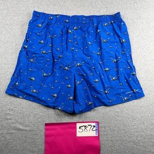 Columbia PFG Swim Shorts XL Blue Boat Print Lined Draw String Beach Pockets