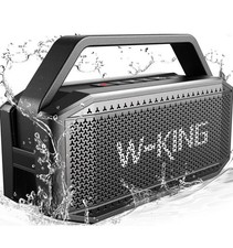 W-KING 100W Portable Bluetooth Speaker, Waterproof Outdoor, 2 Subwoofers, 40H Pl