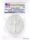 2021-S T1 Silver Eagle PCGS MS70 FS Emergency Issue - Struck at San Francisco