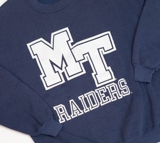 Felpa con cappuccio vintage Middle Tennessee State University Raiders uomo XL anni 80 scritta