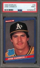 1986 Donruss #39 Jose Canseco RC MINT PSA 9 Oakland Athletics 5676