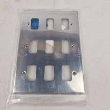 DETA G3427CH 9 Gang Grid Plate Slimline Décor Chrome Wall Plate UK