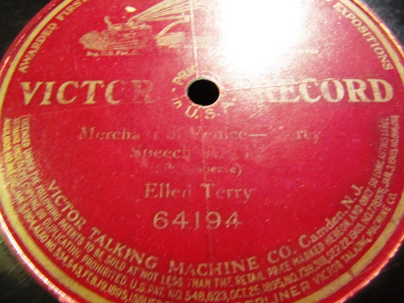 1911 ELLEN TERRY English Actress Merchant of Venice Mercy Speech VICTOR 64194 .