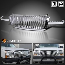 Fits 2003-2005 Chevy Silverado 1500 2500 3500 Chrome Vertical Front Hood Grille Fits 2003-2005 Chevy Silverado 1500 2500 3500 Chrome Vertical Front Hood Grille