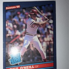 Donruss 1986 Rated Rookie Paul O'Neill #37 Cincinnati Reds MLB Baseball Card. rookie card picture