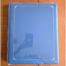 Creative Memories Album 12x15 Navy Blue Gold 15 White Pages Scrapbook Binder