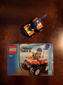 LEGO CITY: Coast Guard Quad Bike (7736) W/INSTRUCTIONAL MANUAL 100% COMPLETE