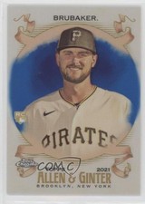 2021 Topps Allen & Ginter Chrome Blue Refractor 62/150 JT Brubaker #182 0tx6