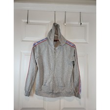 Girl's sz 10 12 Athletic Works Grey High Full Zip Hoody Sweatshirt Pockets