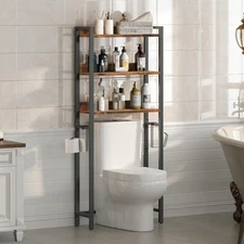 Over The Toilet Storage Rack, 3 Tier Bathroom Organizer Over Toilet, Freestan...