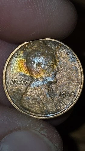 1928 Wheat Lincoln Penny No Mint Mark Coin Circulated Uncertified