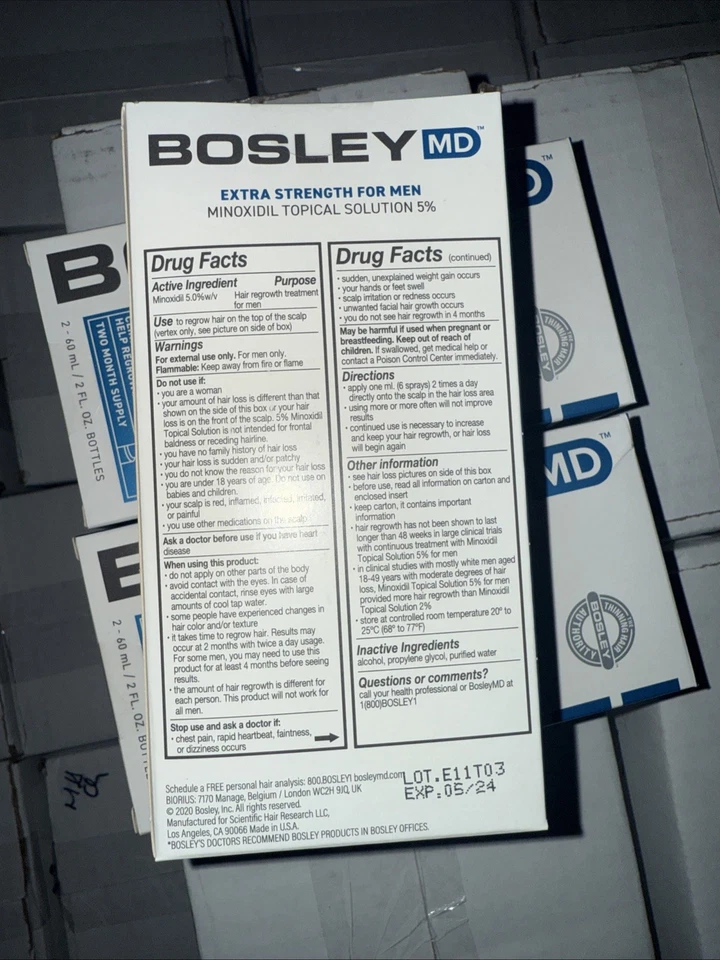 Paquete de 3 nuevos tratamientos de regeneración del cabello Bosley MD para hombres 2 OZ caducidad 2024 Foto 2 de 2