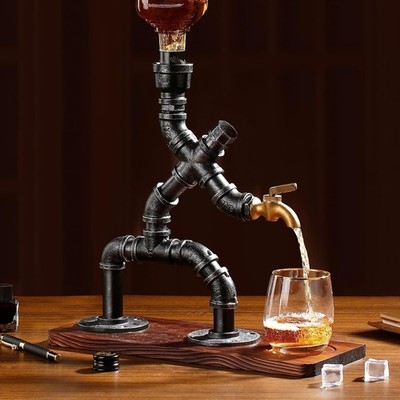 Alcohol Holder Dispenser Steampunk Bar Pub Home Drinking Station Decor Design