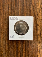 2000-D NEW HAMPSHIRE STATE QUARTER, CLAD, CIRCULATED, As shown in Photo