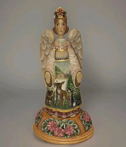 Debrekht Angel Music Figurine Statue Animals Handpainted Derevo Polystone USA