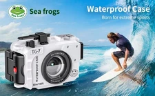 SeaFrogs Professional Underwater Camera Housing for Olympus TG-7 White 60M/195FT