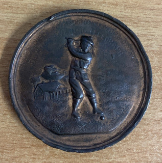 Antique 1898 JH Outhwaite Semi Finalist AMATEUR SCOTTISH GOLF CHAMPIONSHIP MEDAL