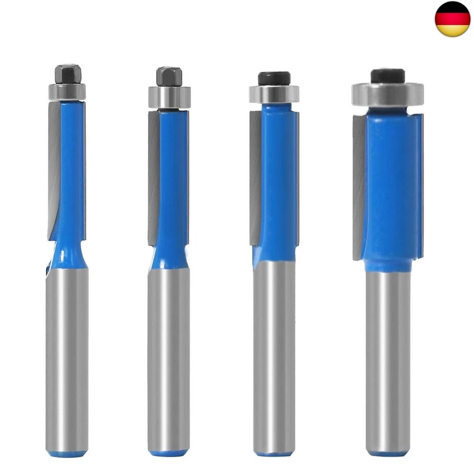 DINGGREAT 4 teilig 8 mm Schaft Bündigfräser, 1/4" 5/16" 3/8" 1/2" Schneiden Durchmesser H