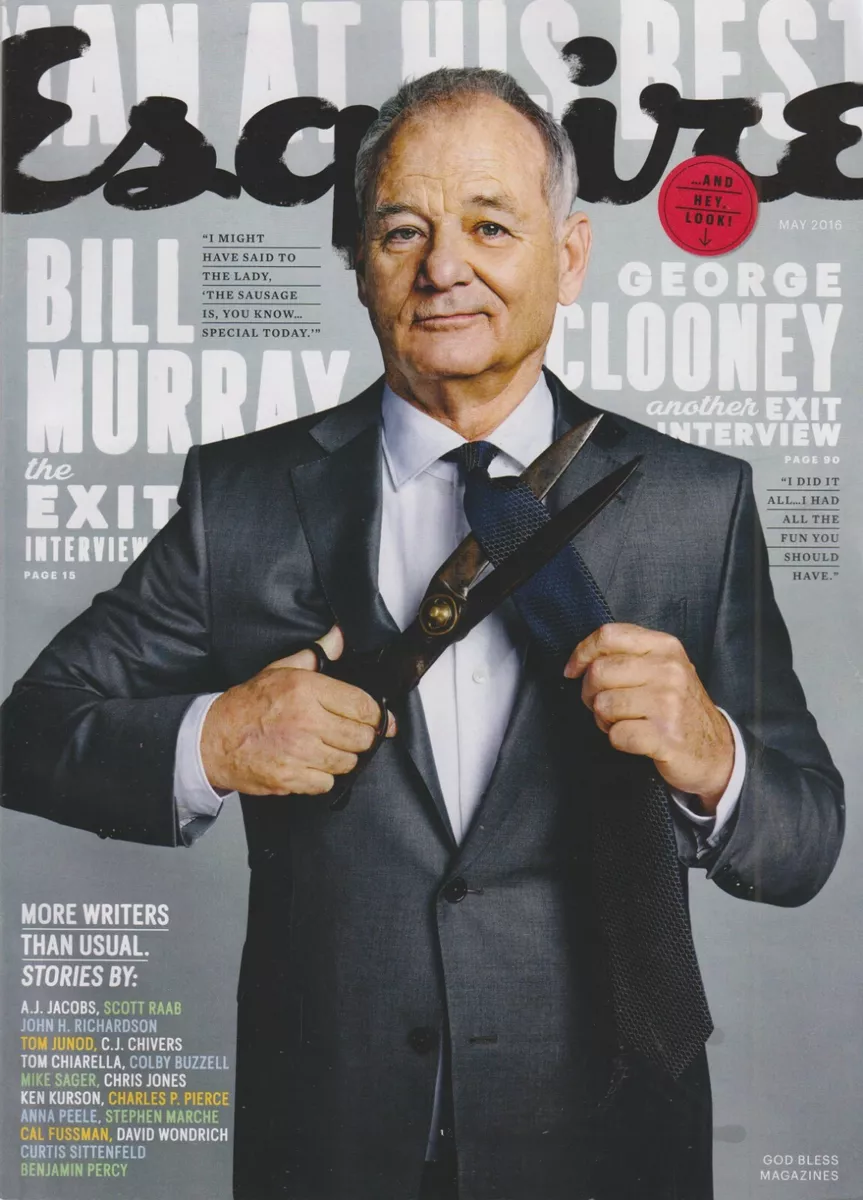 Esquire May 2016 Bill Murray Man at His Best Magazine Men s